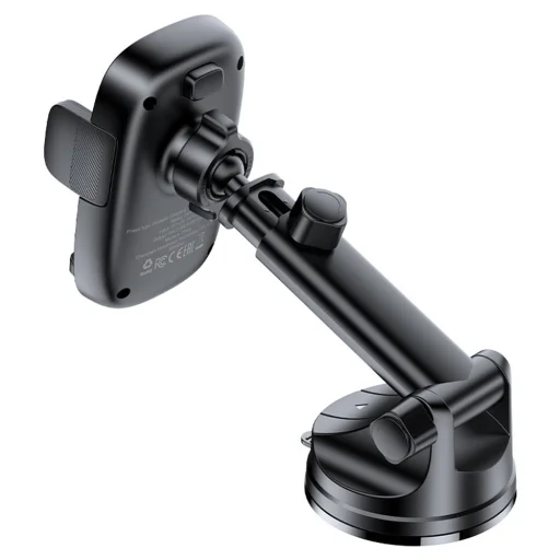 Autós telefontartó Acefast - vezeték nélküli töltéssel (D49) - Műszerfalra, mágneses rögzítés, zárókapcsos, 15W, 4.7-6.9" méretű telefonokhoz - Fekete - 2