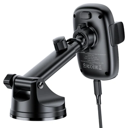 Autós telefontartó Acefast - vezeték nélküli töltéssel (D49) - Műszerfalra, mágneses rögzítés, zárókapcsos, 15W, 4.7-6.9" méretű telefonokhoz - Fekete - 3