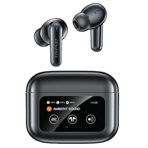 AWEI T56 ANC Bluetooth 5.4 fejhallgató + dokkoló állomás fekete - 3
