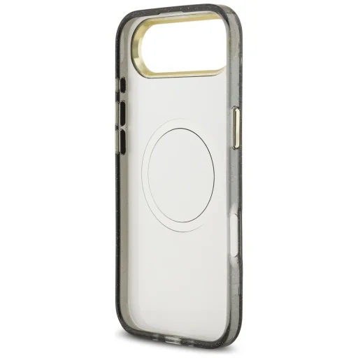 Guess Fliptok Csillám Virágokkal És Háromszög Fém Kamerakerettel És Gombokkal iPhone 17 Air Fekete Tok - 7