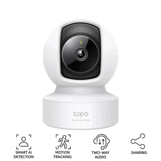 TP-Link Tapo C222 Wi-Fi Beltéri Pan/Tilt Biztonsági Kamera 2K, 360 fok, Fehér EU - 1