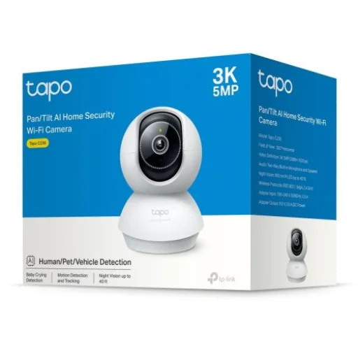TP-Link Tapo C230 Wi-Fi Beltéri Pan/Tilt Biztonsági Kamera 2K QHD, AI, 360 Fokos, Éjjellátó, Fehér EU - 1