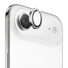 iPhone 17 Air Ezüst Gyémánt Blueo - Original Fémkeretes Lencseüveg üvegfólia