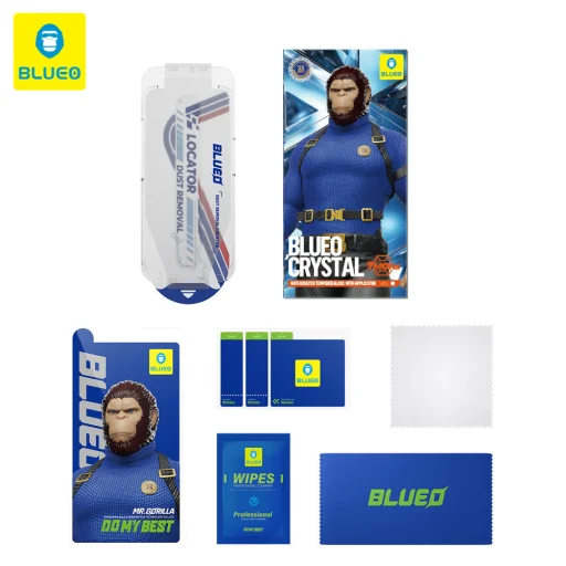 iPhone 16 Pro / iPhone 17 / iPhone 17 Pro Fekete Blueo Crystal Anti-Scratch üveg applikátorral üvegfólia - 7