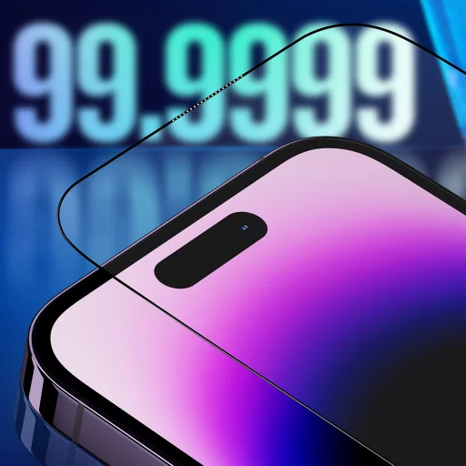 iPhone 16 Pro Max / iPhone 17 Pro Max Fekete Blueo Sapphire Privacy Képernyővédő Alkalmazási Segédeszközzel üvegfólia - 3