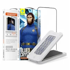 iPhone 16 Pro / iPhone 17 / iPhone 17 Pro Fekete Blueo Crystal Anti-Scratch üveg applikátorral üvegfólia