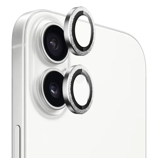 iPhone 17 Ezüst Gyémánt Blueo - Original Metal Frame Lens Glass üvegfólia - 1