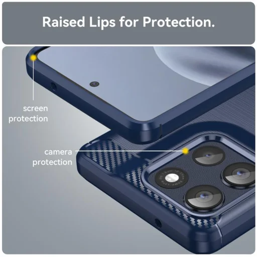 Motorola Moto G86 Kék Techsuit Carbon Silicone tok - 3