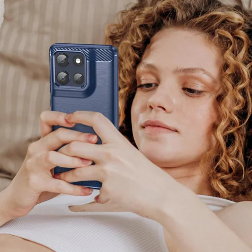 Motorola Moto G86 Kék Techsuit Carbon Silicone tok - 6