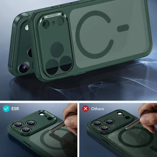 iPhone 17 Pro ESR Classic Hybrid HaloLock - Matt Zöld tok - 5