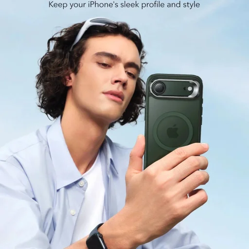 iPhone 17 Air ESR - Classic Hybrid HaloLock Kickstand - Matt Zöld tok - 6