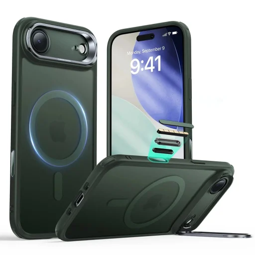 iPhone 17 Air ESR - Classic Hybrid HaloLock Kickstand - Matt Zöld tok - 1