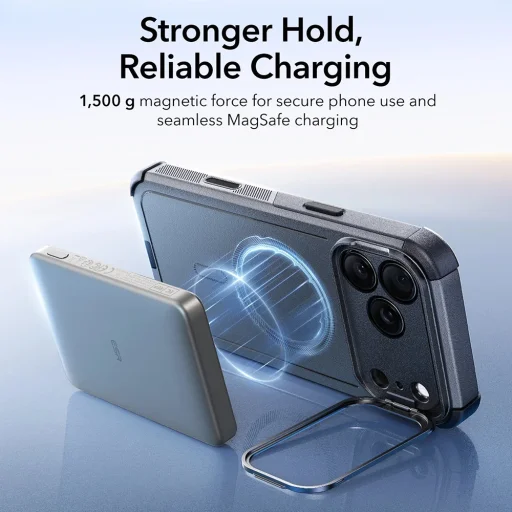 iPhone 17 Pro Szürke ESR Cyber Armor Kitámasztó tok - 3