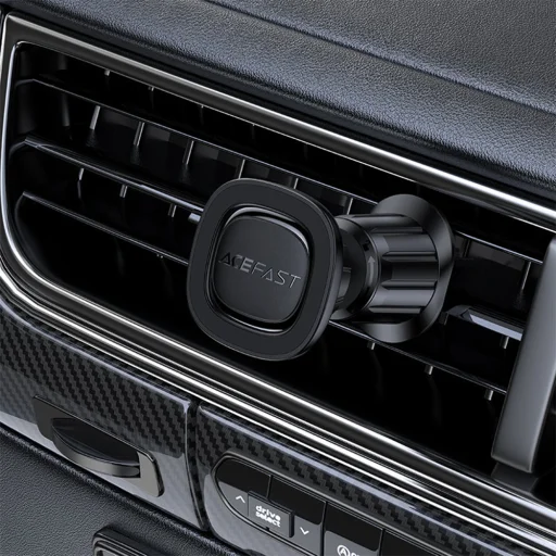 Telefon tartó Acefast D50 - mágneses rögzítő autós, légbefúvóra, biztos tartás, csúszásmentes párna, matt felület, 4.7-6.9" készülékekhez - Fekete - 3