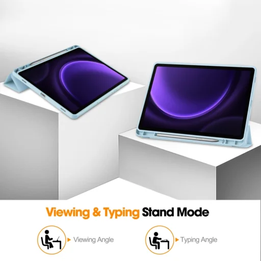 Samsung Galaxy Tab S9 FE Techsuit Flex Trifold (with Pencil Holder) - Sky Blue tok - 7