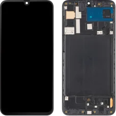 LCD Kijelzőmodul MP Samsung Galaxy A70 A705, OLED Verzió, Utángyártott, Fekete