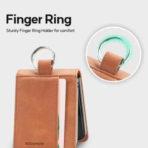 Samsung Galaxy Z Flip 6 Mercury Basic Diary világos barna tok - 3