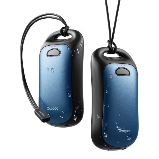  Ocoopa Kézmelegítő UT4 Urban (UT3061-LIGHT) - USB-C, IP45, Állítható hőmérséklet, Mágneses, Pánttal, 2x 3000mAh - Világoskék - 1