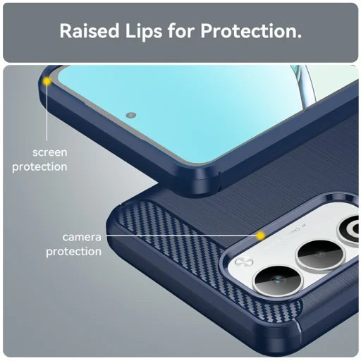 Oppo A5 4G Kék Techsuit Carbon Silicone tok - 3