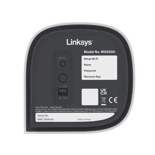 Linksys Velop MX6201 Tri-Band Mesh WiFi 6E Router - 8