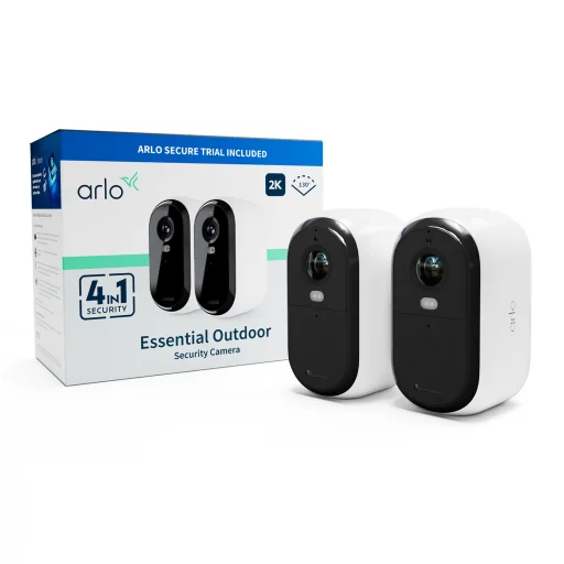 Arlo Essential (Gen.2) 2K Outdoor Security Camera - 2 Camera Kit - White - 3