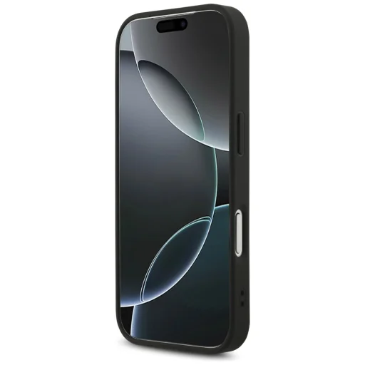  iPhone 17 Pro Guess - Bőr 4G Háromszög Strassz MagSafe (GUHMP17LP4TDPLK) - Fekete tok - 3