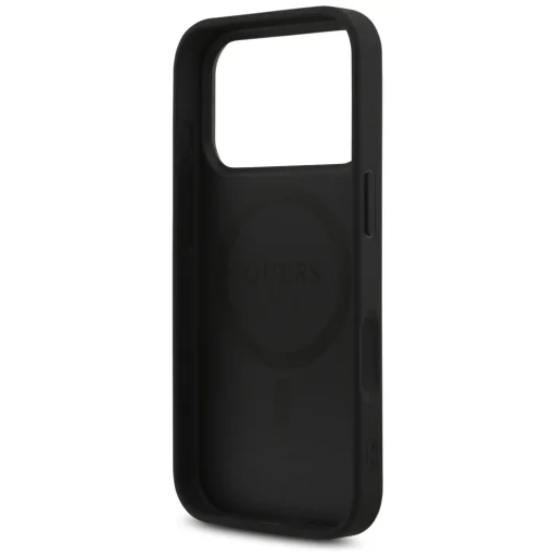  iPhone 17 Pro Guess - Bőr 4G Háromszög Strassz MagSafe (GUHMP17LP4TDPLK) - Fekete tok - 6