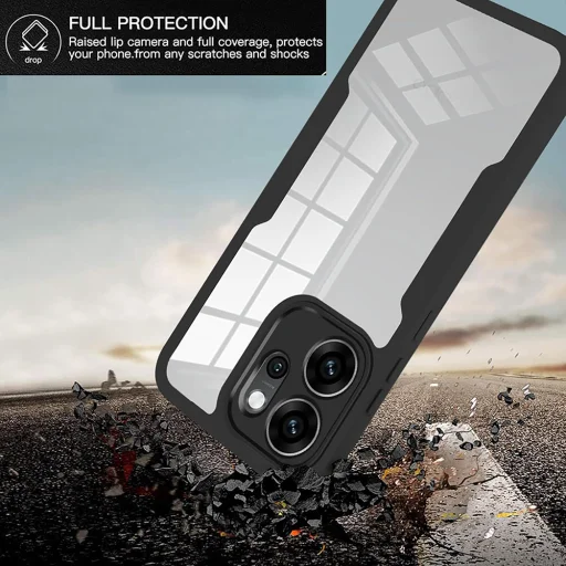 Oppo Reno14 F Rózsaszín Techsuit - ColorVerse 360 Series + Képernyővédő tok - 6