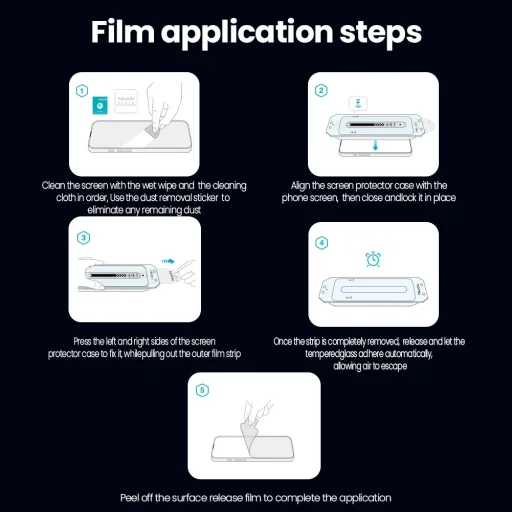 Apple iPhone 17 Pro Max Fekete Nillkin Edzett Üveg 0.25mm Guardian 2.5D üvegfólia (applikátorral) - 5