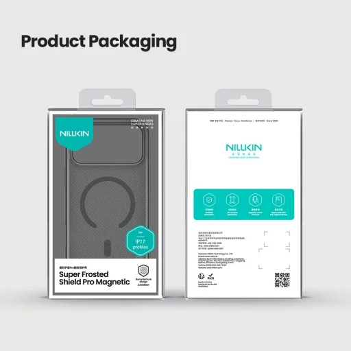  Apple iPhone 17 Pro Max Átlátszó Fekete Nillkin Super Frosted PRO Mágneses Tok - 9