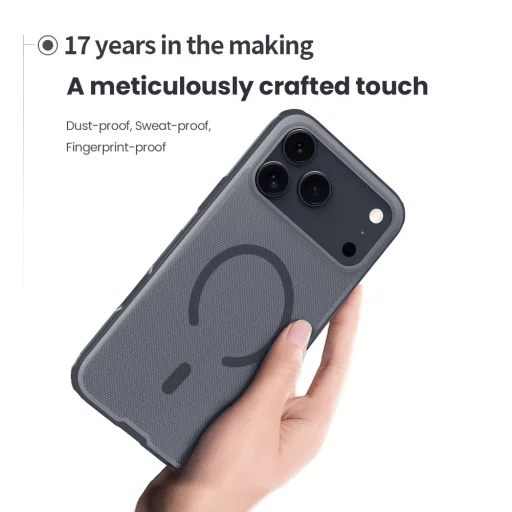  Apple iPhone 17 Pro Max Átlátszó Fekete Nillkin Super Frosted PRO Mágneses Tok - 5