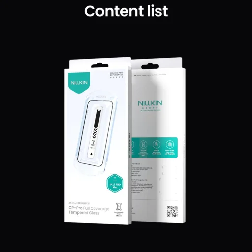  Apple iPhone 17 Pro Max Nillkin Edzett Üveg 2.5D CP+ PRO Fekete (alkalmazóval) üvegfólia - 6