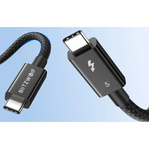 BlitzWolf BW-HDC8 USB-C - USB-C kábel, 240W, 1,5m (fekete) - 3