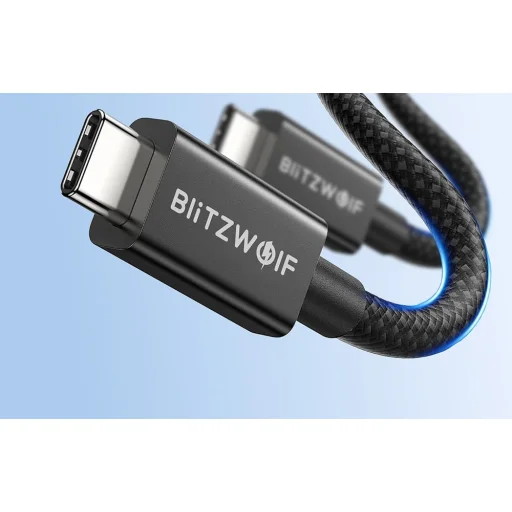 BlitzWolf BW-HDC8 USB-C - USB-C kábel, 240W, 1,5m (fekete) - 4