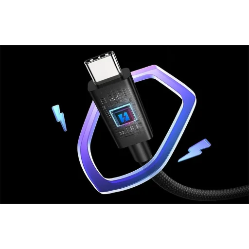 BlitzWolf BW-HDC8 USB-C - USB-C kábel, 240W, 1,5m (fekete) - 5