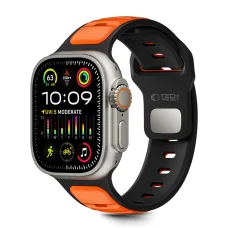 Apple Watch 8 / 9 / 10 / 11 / SE / Ultra (44 / 45 / 46 / 49 mm) Tech-protect Iconband Line fekete/narancs
