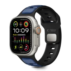 Apple Watch 8 / 9 / 10 / 11 / SE / Ultra (44 / 45 / 46 / 49 mm) Tech-protect Iconband Line fekete/sötétkék