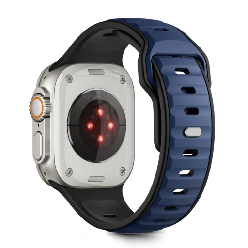 Apple Watch 8 / 9 / 10 / 11 / SE / Ultra (44 / 45 / 46 / 49 mm) Tech-protect Iconband Line fekete/sötétkék - 2