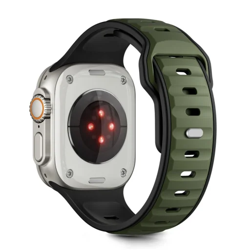 Apple Watch 8 / 9 / 10 / 11 / SE / Ultra (44 / 45 / 46 / 49 mm) Tech-protect Iconband Line fekete/zöld - 2