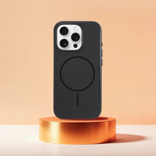 Prémium Fényes Mag Tok, MagSafe kompatibilis, Kamera Vezérlőgombbal iPhone 16 Plus fekete tok - 3