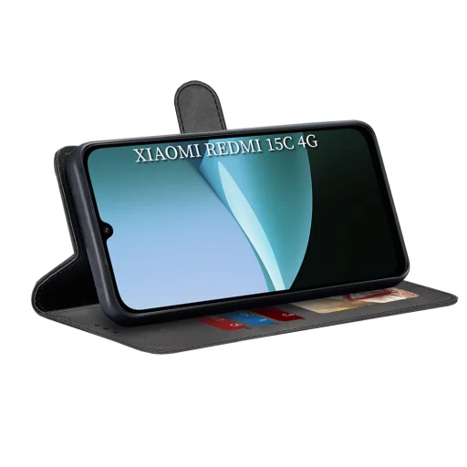 Xiaomi Redmi 15C 4G / Poco C85 4G Fekete Techsuit Diary Book tok. - 2