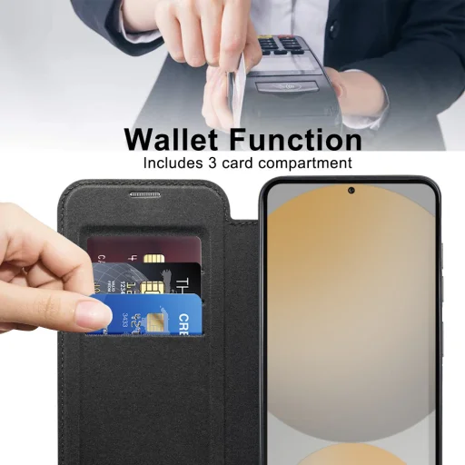 Samsung Galaxy S25 FE Techsuit SmartMag Book Case - Fekete tok - 4