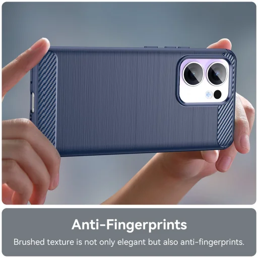 Oppo Reno13 F 4G Kék Techsuit Szénszálas Szilikon tok - 2