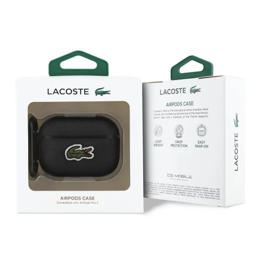  AirPods Pro 2 fekete Lacoste Petit Piqué Croc Logo Patch tok - 4