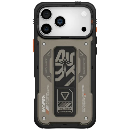 iPhone 17 Pro Max Skinarma Aegis tok mágneses töltés + fogantyú állvány szürke - 3