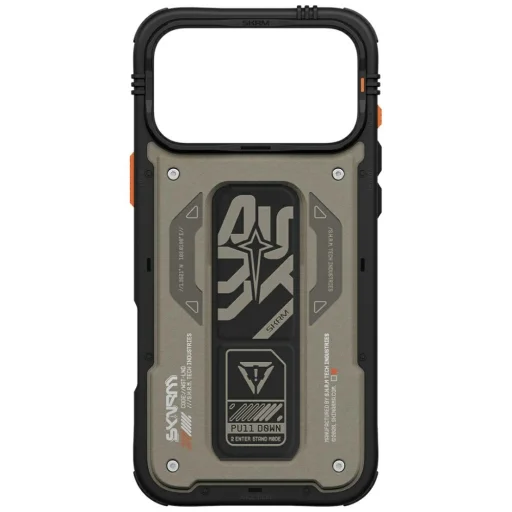 iPhone 17 Pro Max Skinarma Aegis tok mágneses töltés + fogantyú állvány szürke - 4