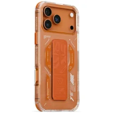 iPhone 17 Pro Max Skinarma Helio mágneses töltés + fogantyú állványos tok Narancssárga