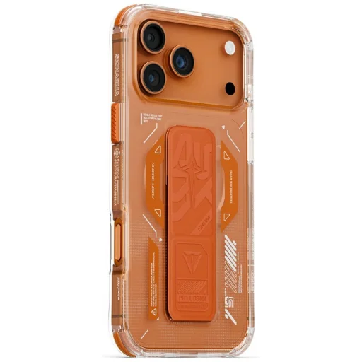 iPhone 17 Pro Max Skinarma Helio mágneses töltés + fogantyú állványos tok Narancssárga - 1