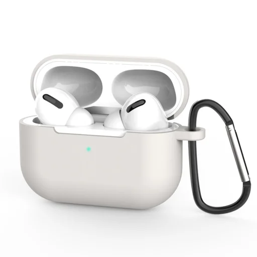 AirPods Pro 3 Világosszürke Techsuit Szilikon Tok - Sima Ultrathin Anyag tok - 1