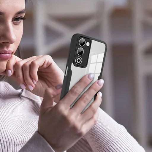 Oppo A5 4G Fekete Techsuit - ColorVerse 360 Series + Képernyővédő tok - 6